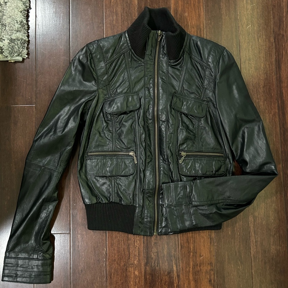 Women’s Genuine Leather Bomber Jacket